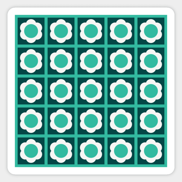 Mayapple Tiles Teal Magnet by Cascade Patterns